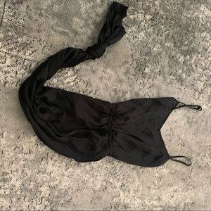 h&m satin jumpsuit | size; 6